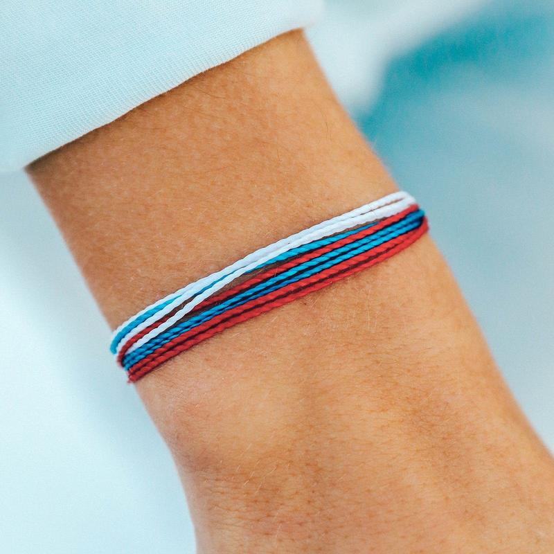 Pura Vida Bracelet - Red White Blue - Mellow Monkey