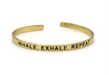 Inhale. Exhale. Repeat. - Breathe Cuff - Brass - Mellow Monkey