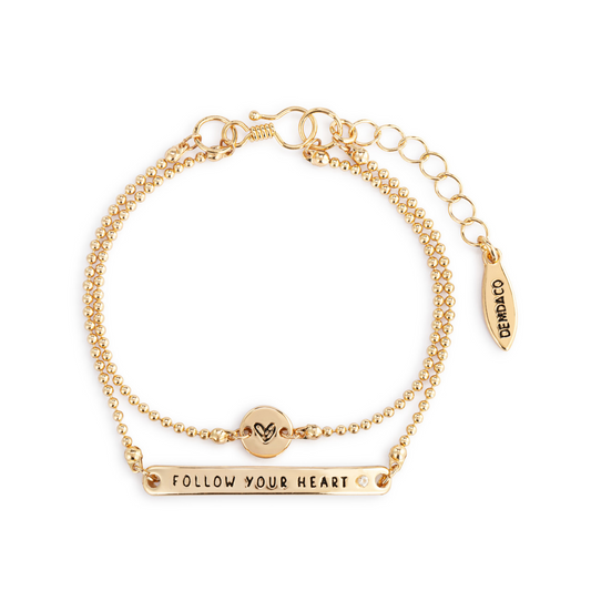 Follow Your Heart - Winnie the Pooh Inspired Layered Bracelet - Mellow Monkey