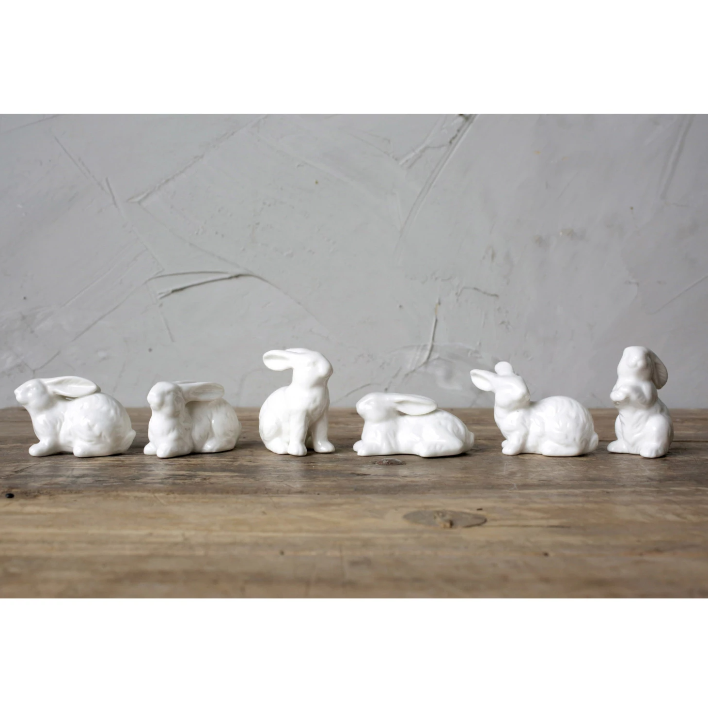 Ceramic Bunny Figurine - 6 Poses - 2-1/2-in - Mellow Monkey