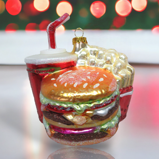 Burger With Fries- December Diamonds Holiday Ornament - Mellow Monkey