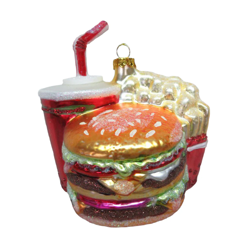 Burger With Fries- December Diamonds Holiday Ornament - Mellow Monkey