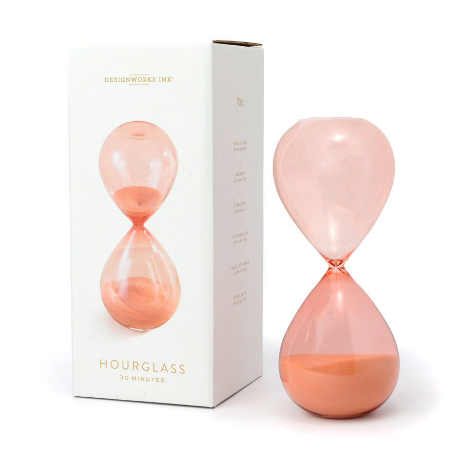 Peach Ombre Tinted 30 Minute Hourglass Timer - 7-3/4-in - Mellow Monkey