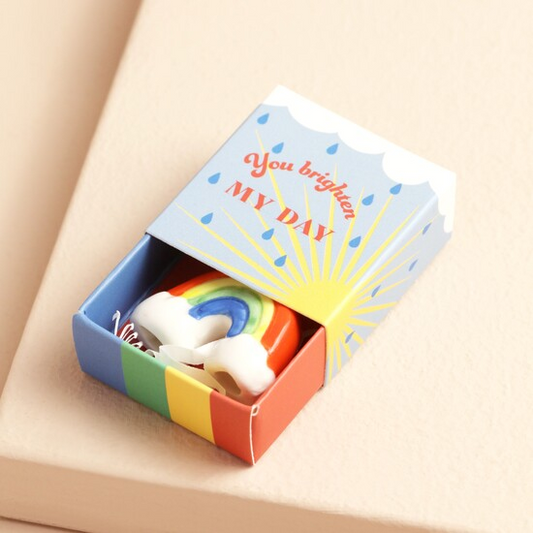 You Brighten My Day - Tiny Matchbox Ceramic Token - Mellow Monkey
