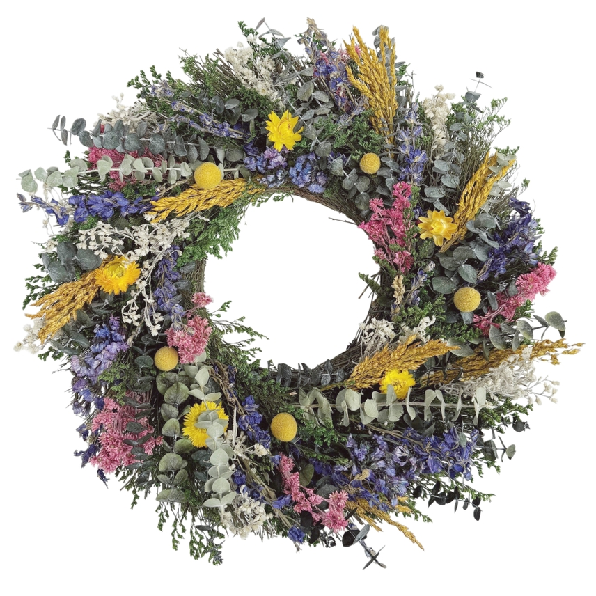 Cape May Dried Floral Wreath - 18-in - Mellow Monkey