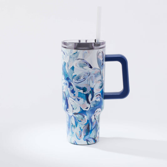 Azul Oysters 40-oz Insulated Tumbler - Kim Hovell Art