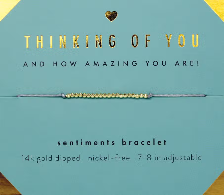 Thinking of You - Gold Sentiments Bracelet - Mellow Monkey