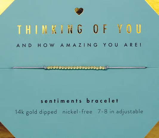 Thinking of You - Gold Sentiments Bracelet - Mellow Monkey