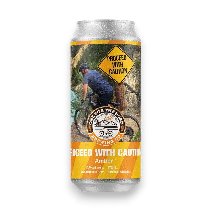 Proceed With Caution Amber Non-Alcoholic Beer - 16-oz Can (473-ml) - Mellow Monkey