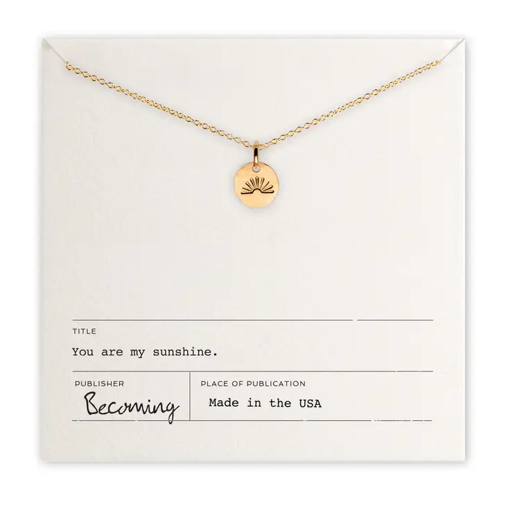 Gold You Are My Sunshine Necklace - Mellow Monkey