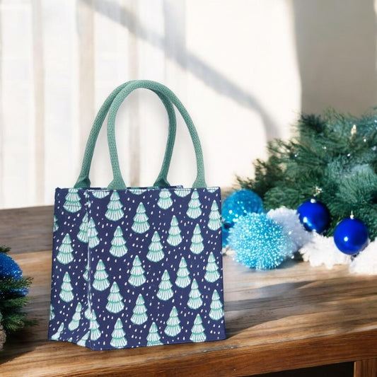 Winter Trees Itsy Bitsy Reusable Gift Bag Tote - Mellow Monkey