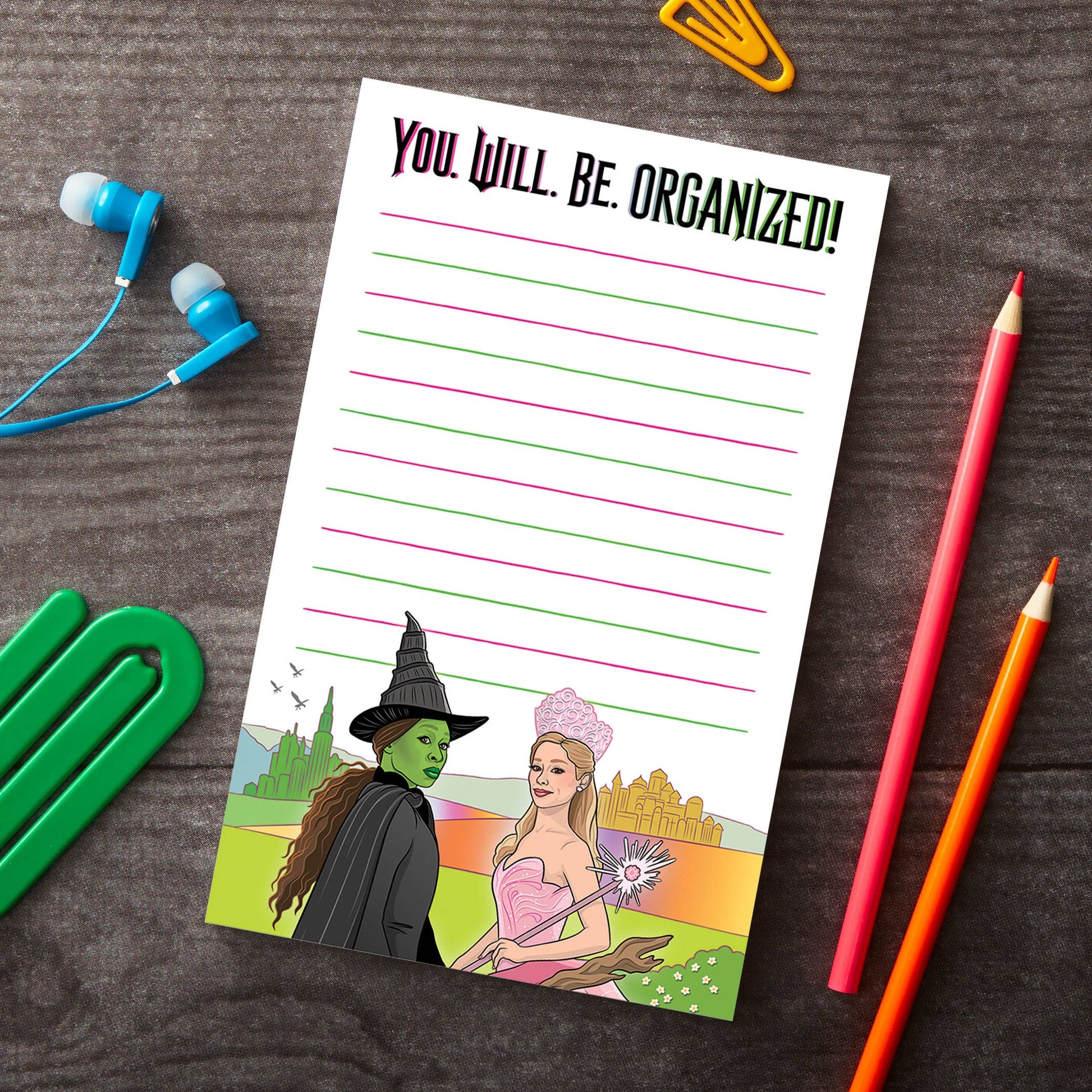 Notepad: Wicked You Will Be Organized Stationery - Mellow Monkey