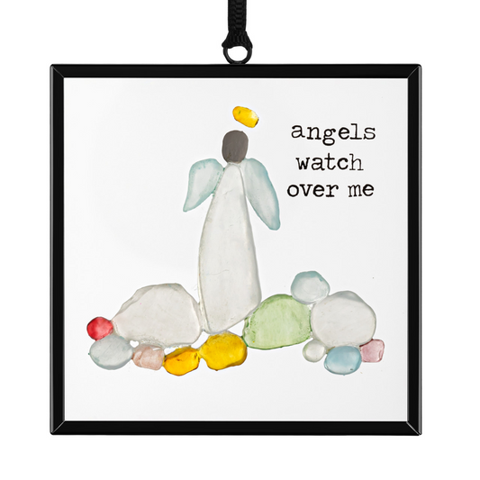 Angels Watch Over Me - Sharon Nowlan Suncatcher - 3 x 3 in - Mellow Monkey