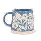 Wide Base Mug with Leaves & Birds-Blue-3.5"H(14oz) - Mellow Monkey