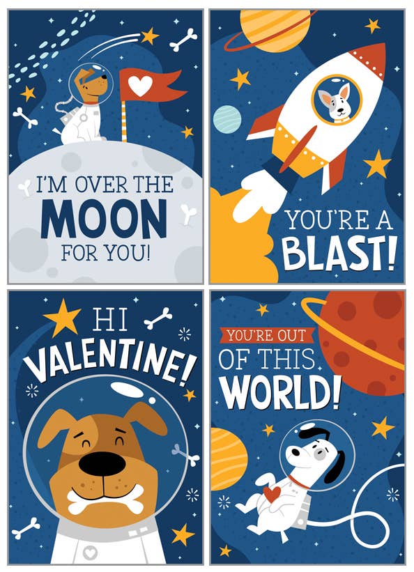 Kids Valentine Pack - Space Pups - Mellow Monkey