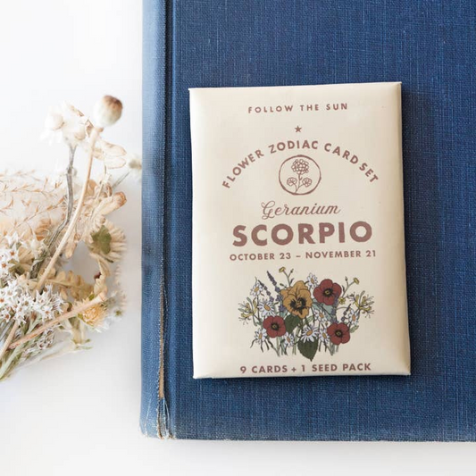 Scorpio - Flower Zodiac Card Set