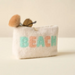Beach - Cream Teddy Zippered Pouch - Mellow Monkey