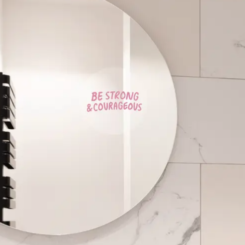 Be Strong & Courageous Mirror Decal