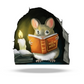 Mouse Reading Book 3D Wall Sticker Decal - Mellow Monkey