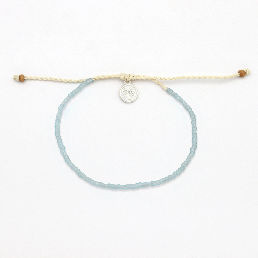 Ka'anapali Glass Bead Anklet - Aqua - Mellow Monkey