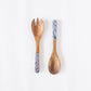 Pewter Shell Wooden Salad Utensils - Kim Hovell Art - Mellow Monkey