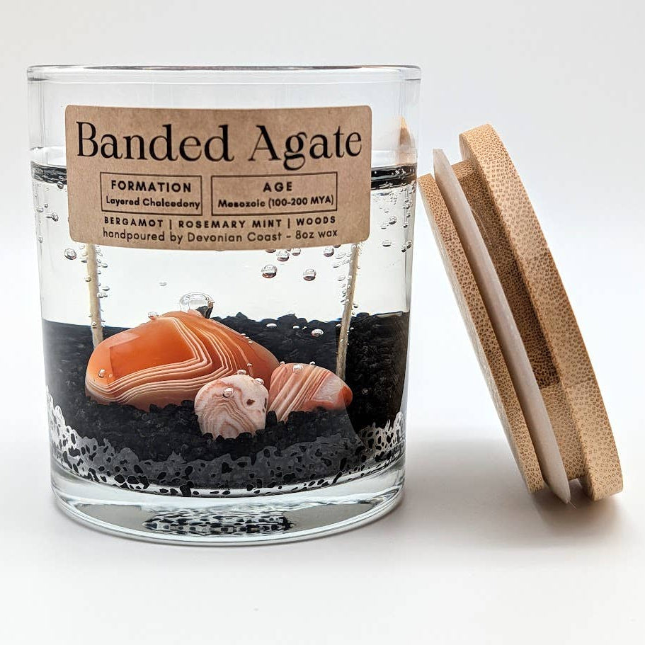 Banded Agate Treasure - Double Wick Gel Candle - 8-oz - Mellow Monkey