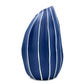 Seda - Handcrafted Porcelain Vase - Navy with White Stripes - 4.8 x 4.5 x 8.3 in - Mellow Monkey