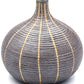 Tiny Congo - Handcrafted Porcelain Bud Vase - Brown with Gray Stripes - 2.5 x 2.5 x 2.6 in - Mellow Monkey