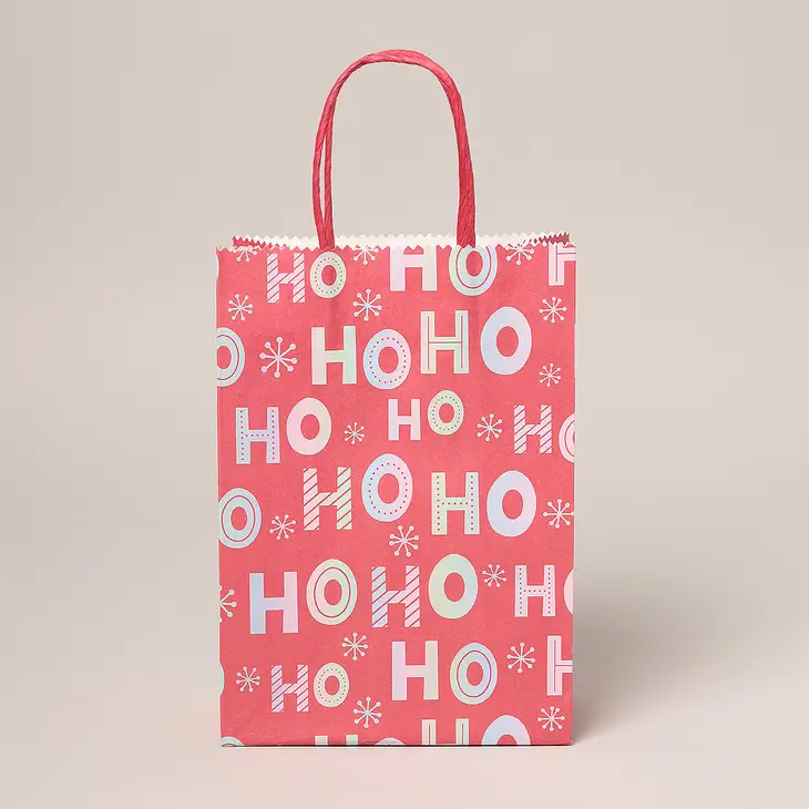 Holiday Paper Gift Bag - Ho Ho Ho - Mellow Monkey