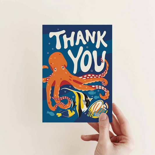 Octopus & Friends Thank You Greeting Card - Mellow Monkey