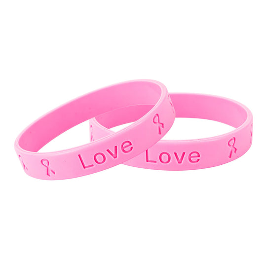 Pink Ribbon Silicone Bracelet