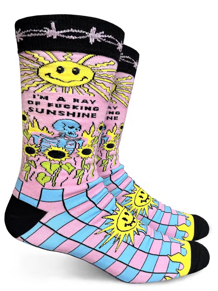 I'm a Ray of Fucking Sunshine - Men's Crew Socks - Mellow Monkey