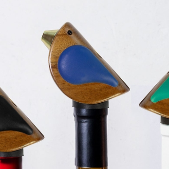 Blue Songbird 'Singing' Wine Bottle Pourer - Mellow Monkey
