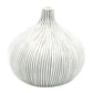 Tiny Congo - Handcrafted Porcelain Bud Vase - White with Gray Stripes - 2.5 x 2.5 x 2.6 in - Mellow Monkey