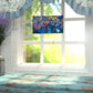 Geometric Abstract Blue Stained Glass Window Panel - 14-in - Mellow Monkey