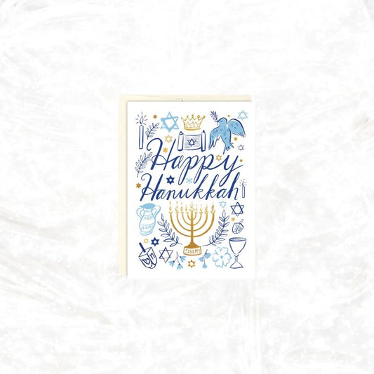 Happy Hanukkah Menorah Greeting Card - Mellow Monkey