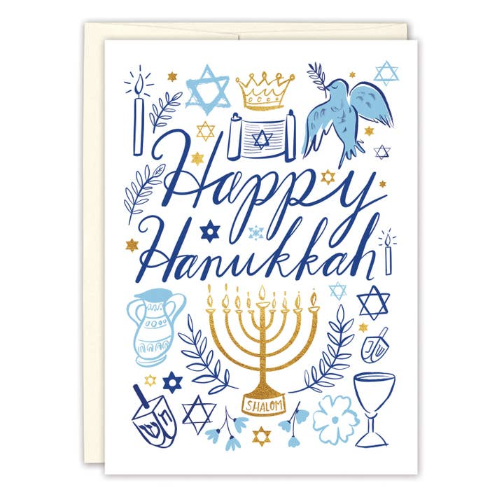 Happy Hanukkah Menorah Greeting Card - Mellow Monkey