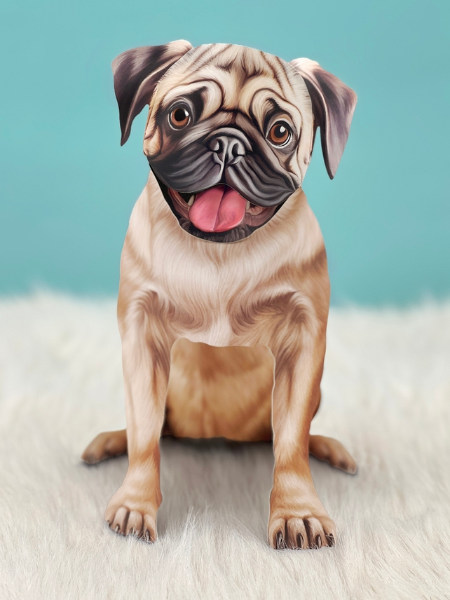 Pug - Freshcut Pop-Up Pet Greeting Cards - Mellow Monkey