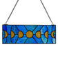 Phases of the Moon Stained Glass Suncatcher Window Panel - 14-in x 5-in