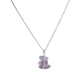 Purple - Silver Sea Glass Necklace - Mellow Monkey