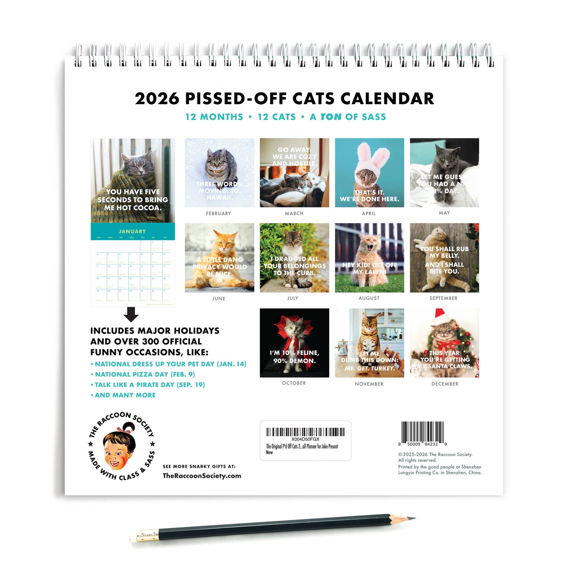 2026 Pissed Off Cats Calendar - Mellow Monkey