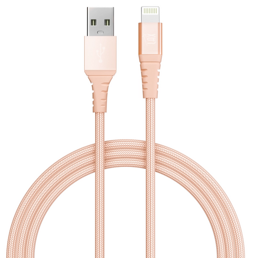 Apple Mfi Certified Lightning Cable 4-ft USB to Lightning - Fast Charging & Syncing - Rose Cloud - Mellow Monkey