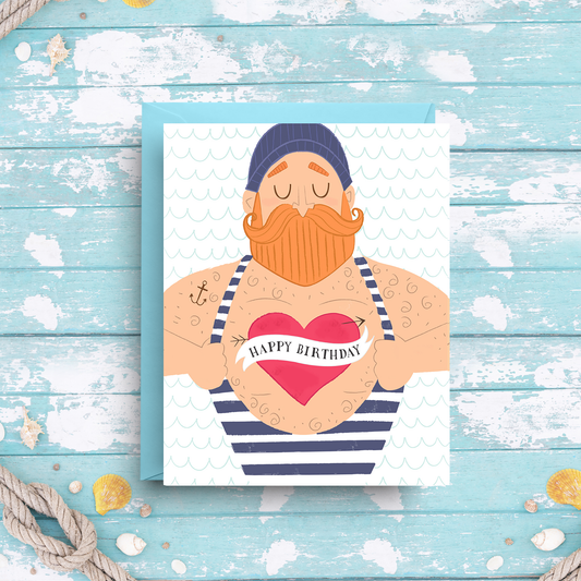 Sailor's Birthday Cheer - Birthday Greeting Card - Mellow Monkey