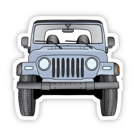 Grey Jeep Front Aesthetic Vinyl Decal Sticker