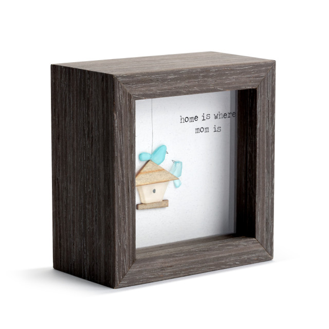 Home Is Where Mom Is - Sharon Nowlan Shadow Box - 4 x 4 in - Mellow Monkey