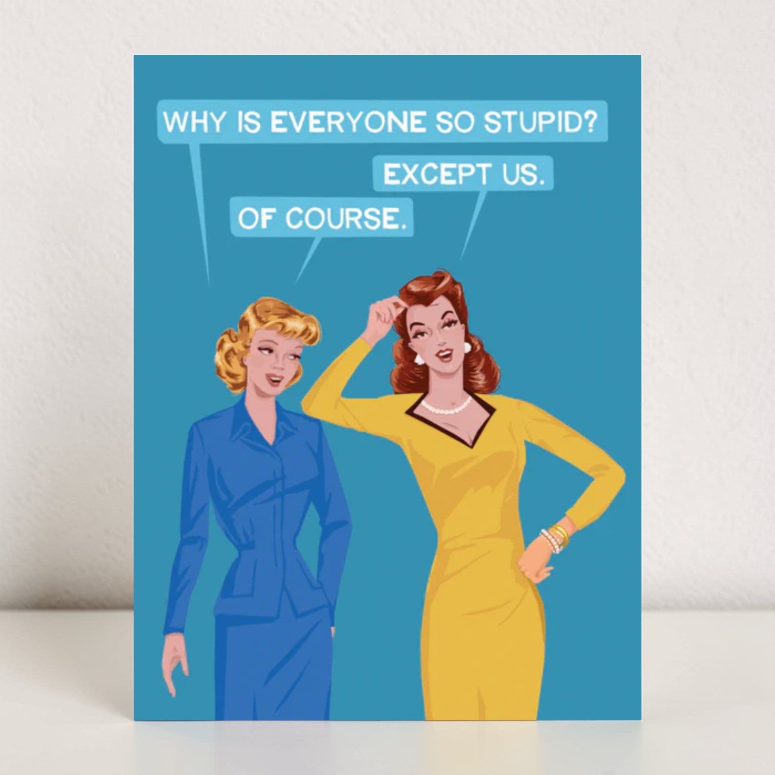 Why Is Everyone So Stupid? Except Us. Of Course.- Everyday Greeting Card - Bluntcard - Mellow Monkey