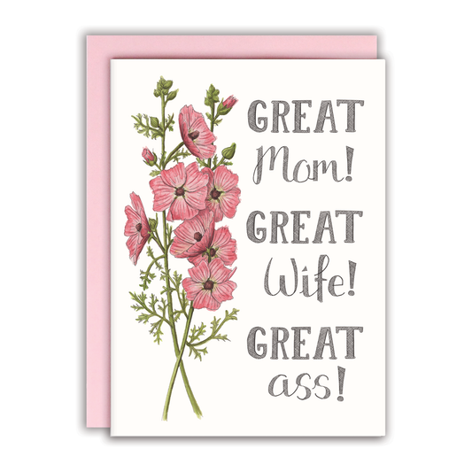 Great Mom!  Great Wife!  Great Ass! Card - Mellow Monkey