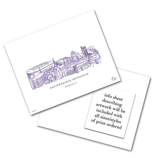 Northwestern University Minimalist Art Print - 8x10-in - Mellow Monkey