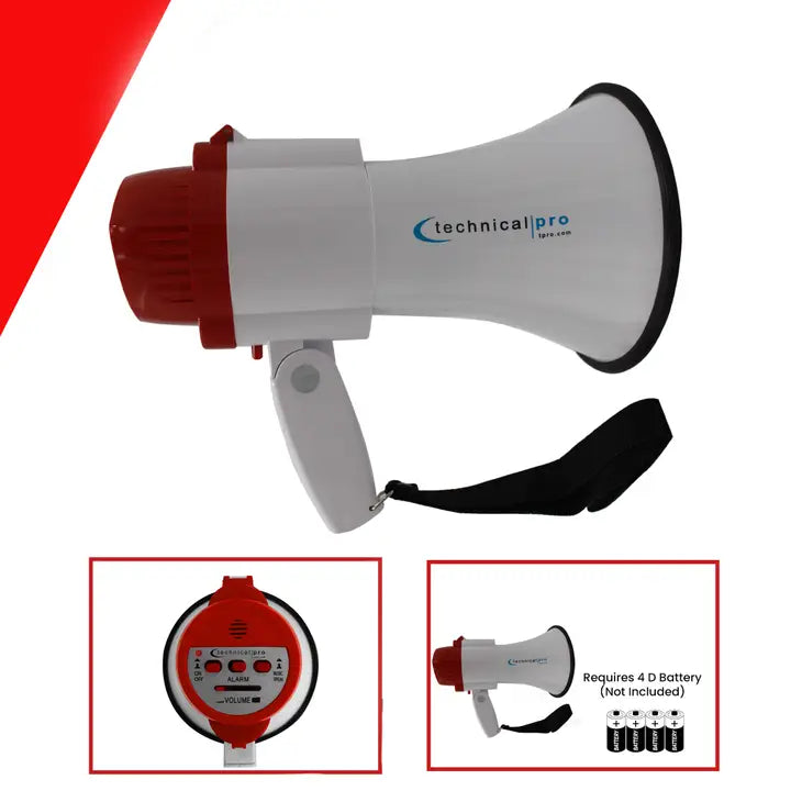 Megaphone PA Bullhorn with Built-in Siren & Record Function - Mellow Monkey