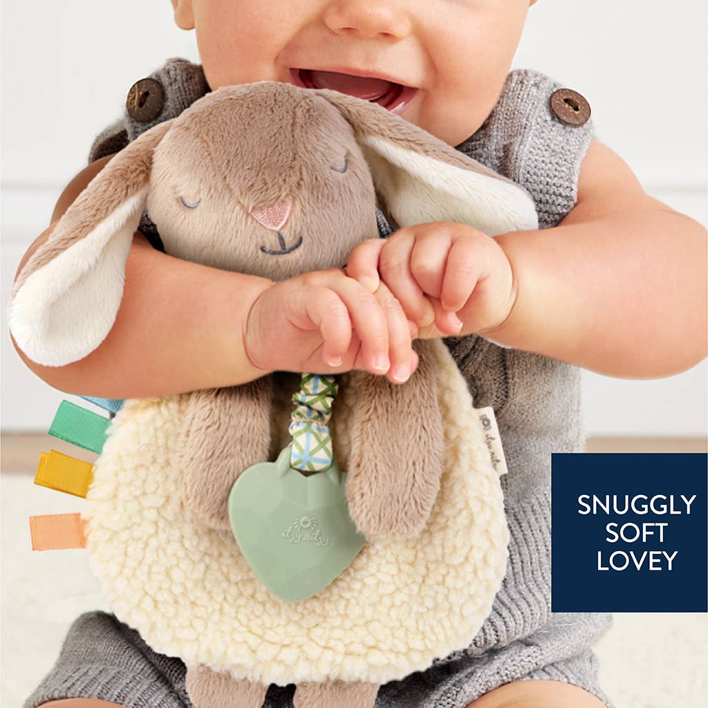 Taupe Bunny Itzy Friends Lovey™ Plush+ Teether Toy - Mellow Monkey